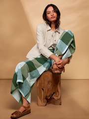 Celtic & Co. Green Cotton Wide Leg Ankle Grazer Trousers - Image 1 of 7