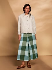 Celtic & Co. Green Cotton Wide Leg Ankle Grazer Trousers - Image 2 of 7