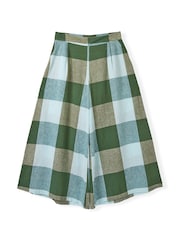 Celtic & Co. Green Cotton Wide Leg Ankle Grazer Trousers - Image 6 of 7