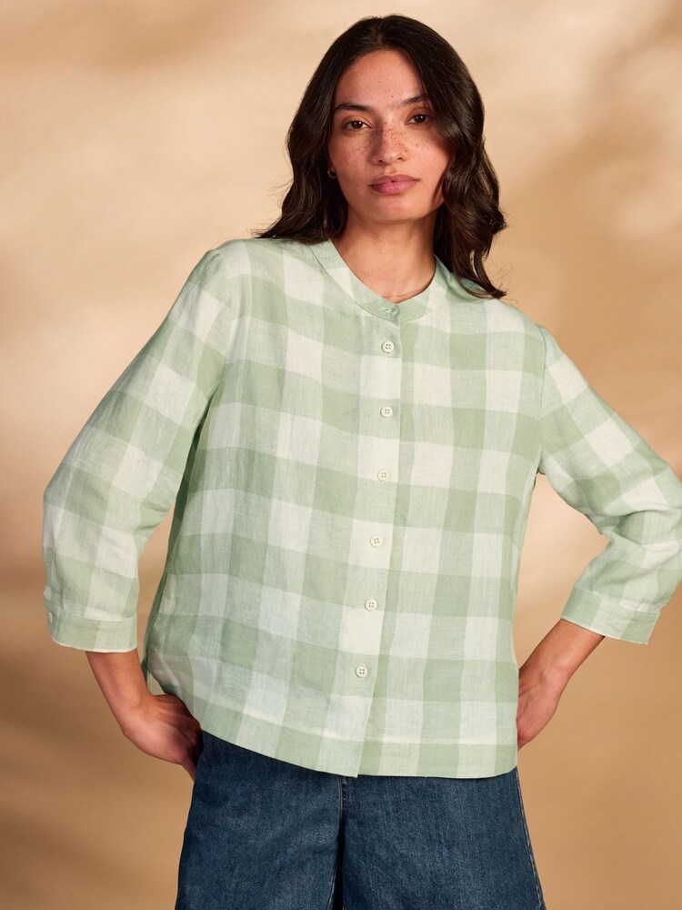 Celtic & Co. Green Check Swing Blouse - Image 1 of 4