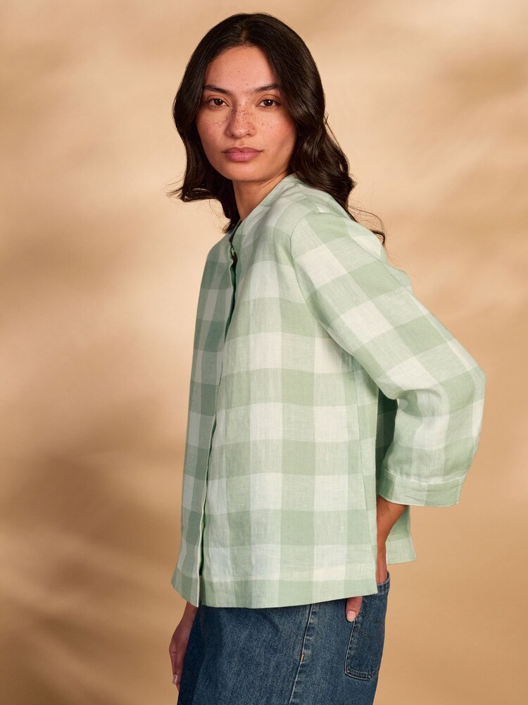 Celtic & Co. Green Check Swing Blouse - Image 4 of 4