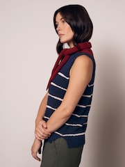 Celtic & Co. Blue Linen Blend Drop Stitch Vest Top - Image 2 of 6