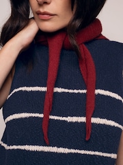 Celtic & Co. Blue Linen Blend Drop Stitch Vest Top - Image 3 of 6