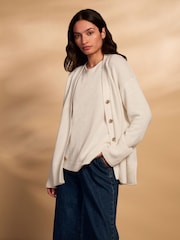 Celtic & Co. Cotton Blend Drop Shoulder Slouch Cardigan - Imaginea 4 din 10