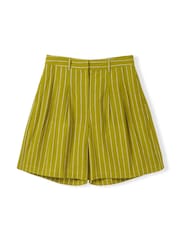 Celtic & Co. Yellow Cotton Pleat Front City Shorts - Image 4 of 6