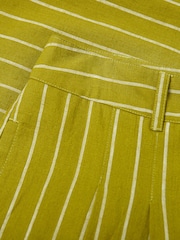 Celtic & Co. Yellow Cotton Pleat Front City Shorts - Image 5 of 6
