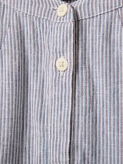 Celtic & Co. Blue Cotton Collarless Half Placket Midi Dress - Image 7 of 8