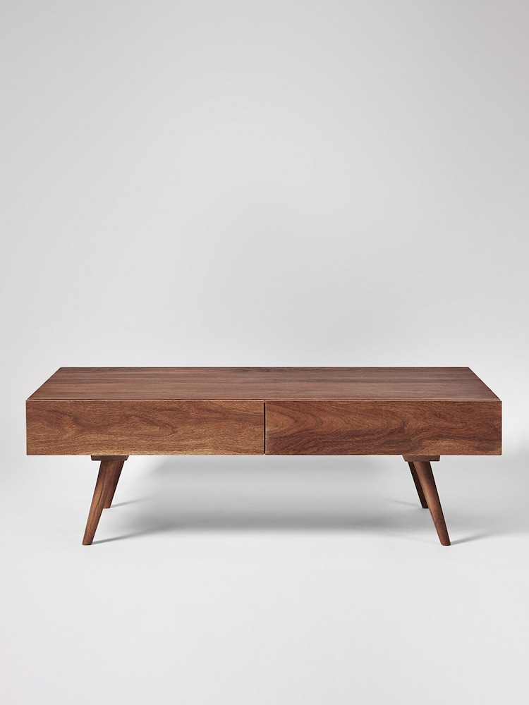 Swoon Mid Brown Watts Acacia Wood Two-Drawer Coffee Table - Image 1 of 7