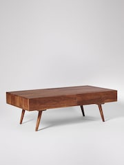 Swoon Mid Brown Watts Acacia Wood Two-Drawer Coffee Table - Image 2 of 7