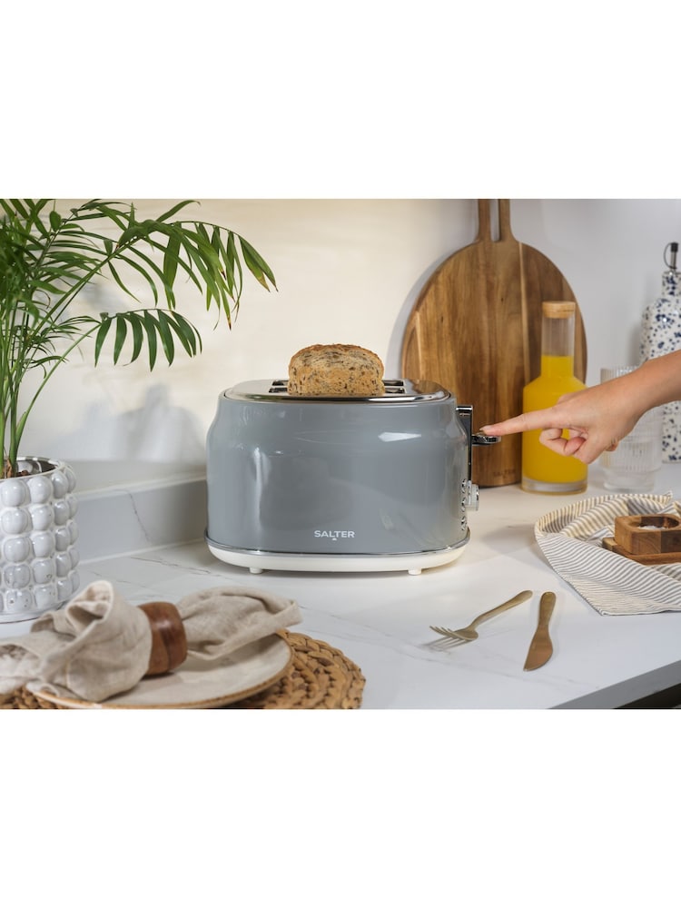 Salter Grey Retro 2-Slice Toaster - Image 2 of 12