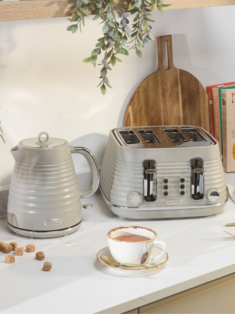 Salter Beige Ripple 4-Slice Toaster - Image 2 of 9