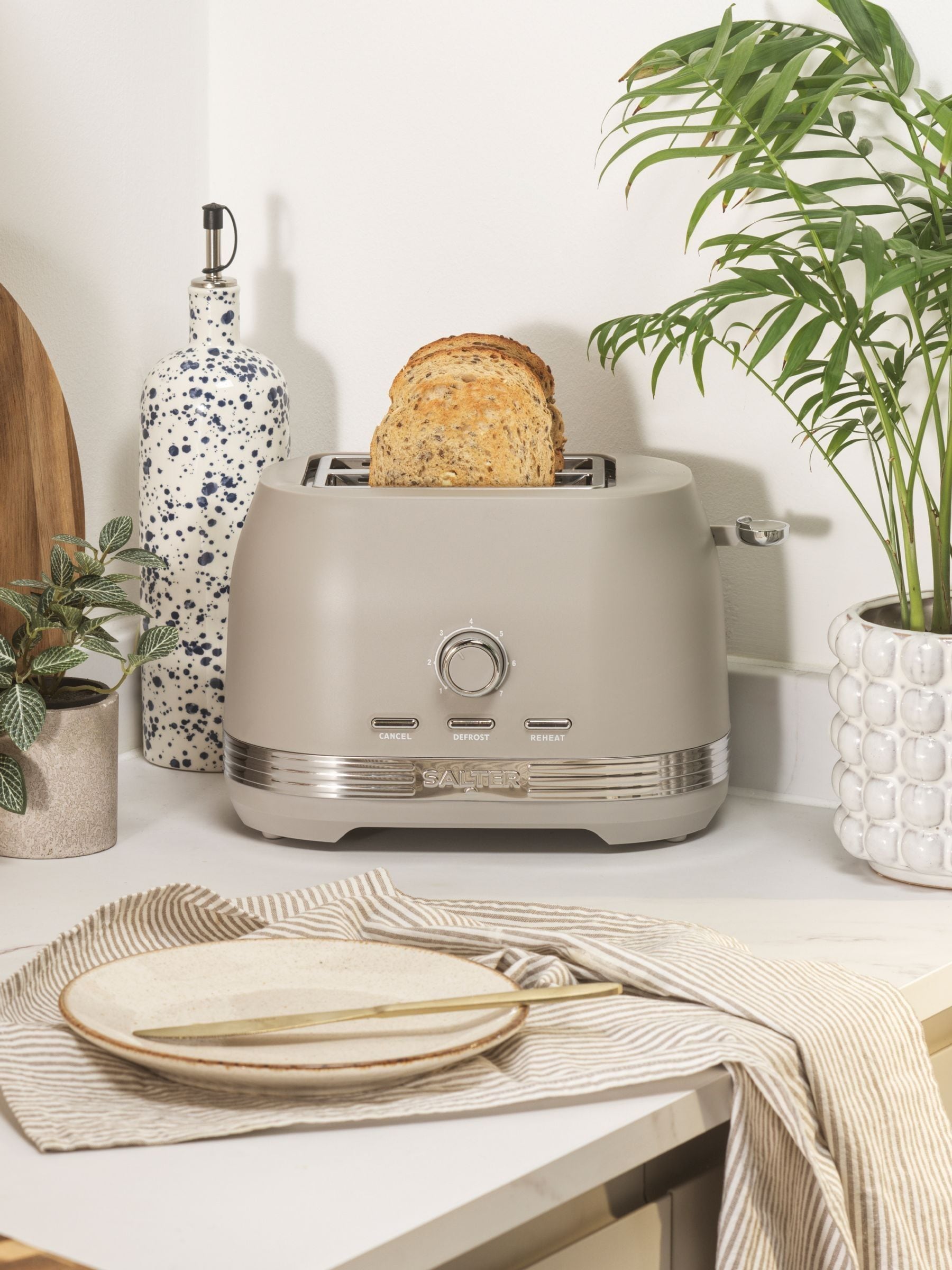 Salter Rise Ek6651 2-Slice Toaster - Grey, Silver/Grey - Image 3