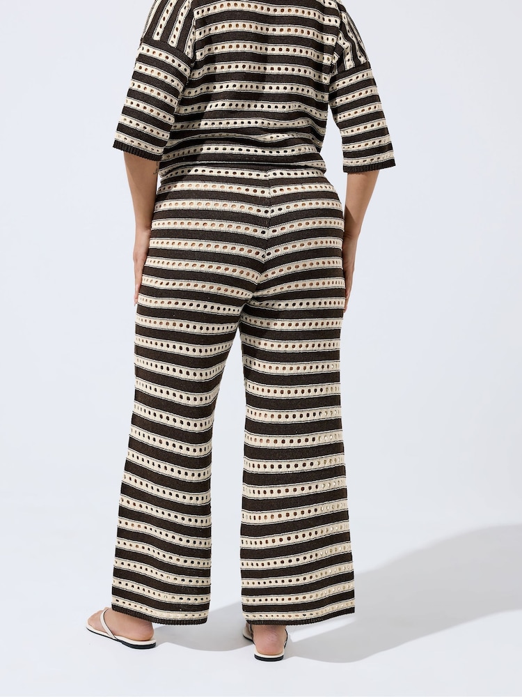 Yours Curve Brown Limited Knitted Trousers - Image 2 of 5 Yours Curve Brown Limited Knitted Trousers - Image 2 of 5
