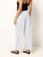 PixieGirl Petite White Crinkle Barrel Leg Trousers - Image 3 of 6