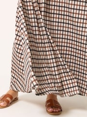 لون طبيعي - PixieGirl Checked Maxi Skirt - Image 4 of 5