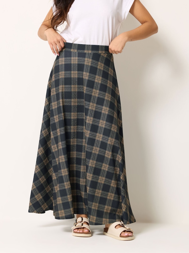 بني - PixieGirl Checked Maxi Skirt - Image 2 of 5