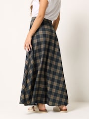 بني - PixieGirl Checked Maxi Skirt - Image 3 of 5