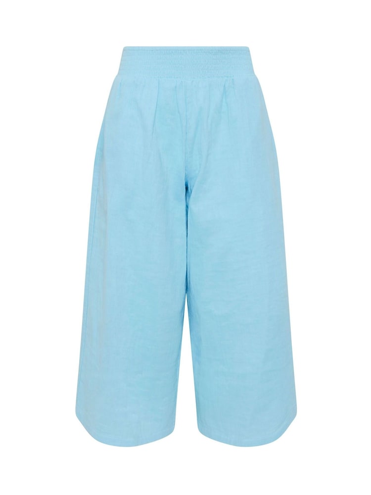 PixieGirl Blue Cheesecloth Wide Leg Cropped Culottes - Image 5 of 5 PixieGirl Blue Cheesecloth Wide Leg Cropped Culottes - Image 5 of 5