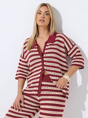 Yours Curve Red Limited Knitted Shirt - Image 1 of 5