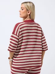 Yours Curve Red Limited Knitted Shirt - Image 3 of 5