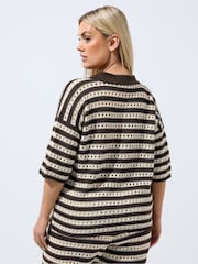 Yours Curve Brown Limited Knitted Shirt - Image 2 of 5
