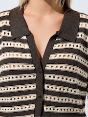 Yours Curve Brown Limited Knitted Shirt - Image 4 of 5