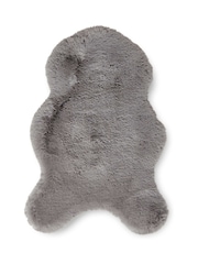 Think Rugs Grey Super Teddy Single Sheepskin Plain Shaggy Rug - Image 3 of 6