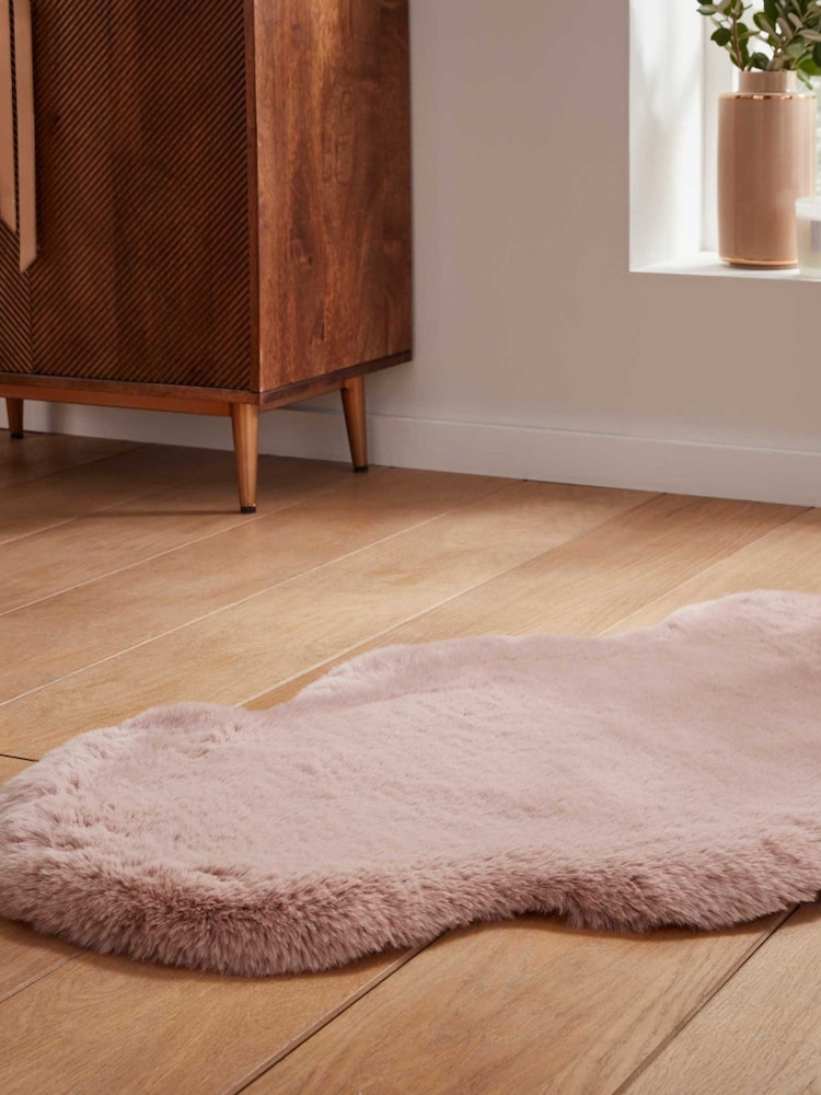 Think Rugs Rose Super Teddy Single Sheepskin Plain Shaggy Rug - Image 2 of 6 Think Rugs Rose Super Teddy Single Sheepskin Plain Shaggy Rug - Image 2 of 6