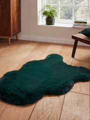 Think Rugs Jewel Green Super Teddy Single Sheepskin Plain Shaggy Rug - Image 1 of 6