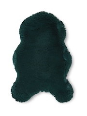 Think Rugs Jewel Green Super Teddy Single Sheepskin Plain Shaggy Rug - Image 3 of 6