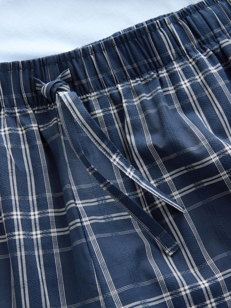 Blue Woven Short Sleeve Pyjamas Set - Image 11 of 11