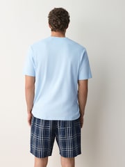 Blue Woven Short Sleeve Pyjamas Set - Image 3 of 6