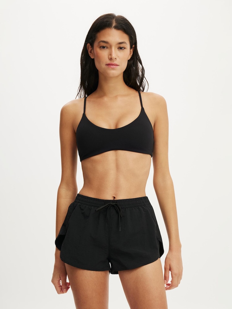 Cotton On Black Ultra Soft Scoop V-Neck Crop Top - Image 1 of 4