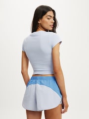Cotton On Blue Woven Dolphin Hem Micro Shorts - Image 2 of 6