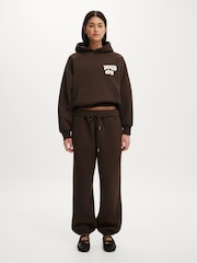 Cotton On Brown Plush Premium Graphic Raglan Hoodie - Image 4 of 5