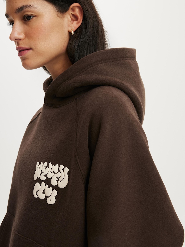 Cotton On Brown Plush Premium Graphic Raglan Hoodie - Image 5 of 5