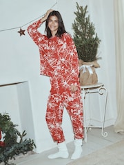 Red Poinsettia Long Sleeve Pyjamas - Image 1 of 4