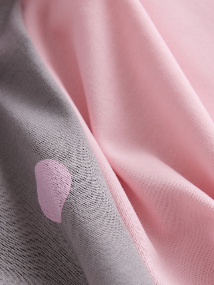 Pink/Grey Spot Short Sleeve Pyjamas - Image 2 of 3 Pink/Grey Spot Short Sleeve Pyjamas - Image 2 of 3
