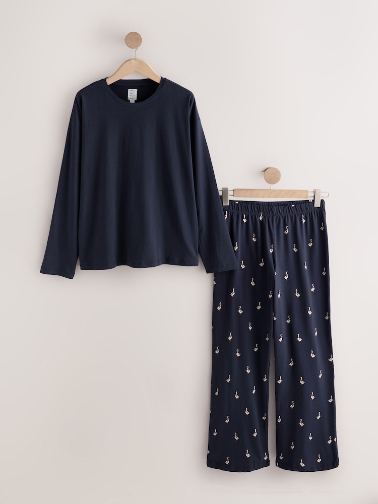 Navy Ducks Long Sleeve Pyjamas - Image 1 of 3 Navy Ducks Long Sleeve Pyjamas - Image 1 of 3