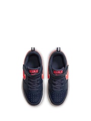 Nike Navy Blue Red Junior Court Borough Low Trainers - Image 4 of 8