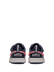 Nike Navy Blue Red Junior Court Borough Low Trainers - Image 5 of 8