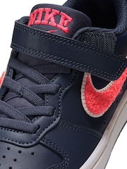Nike Navy Blue Red Junior Court Borough Low Trainers - Image 7 of 8