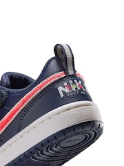 Nike Navy Blue Red Junior Court Borough Low Trainers - Image 8 of 8