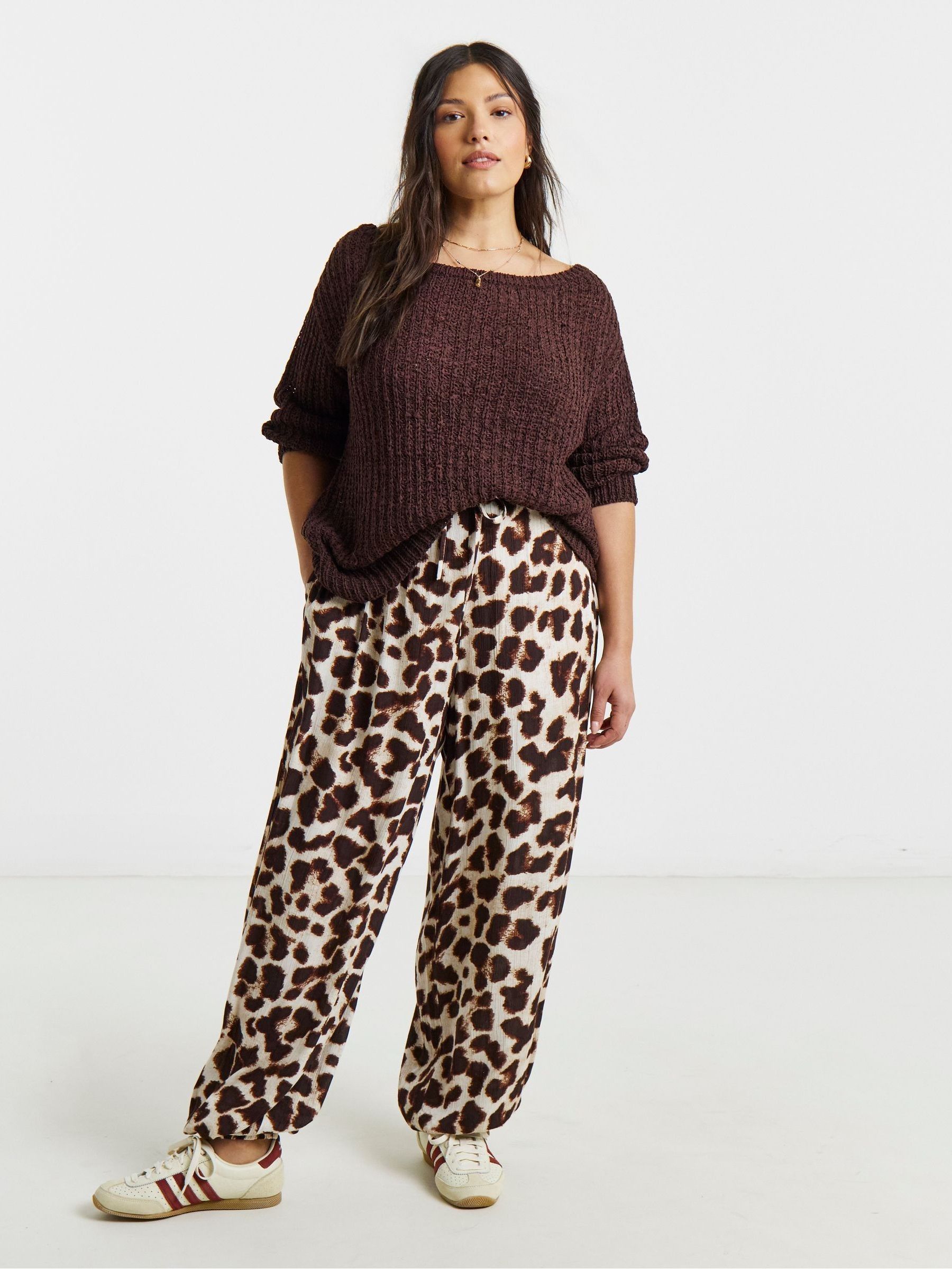 Buy Simply Be Brown Tape Yarn Slouchy Jumper from the Next UK