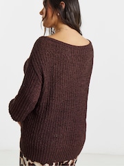 Simply Be Tape Yarn Slouchy Jumper - Imaginea 2 din 4