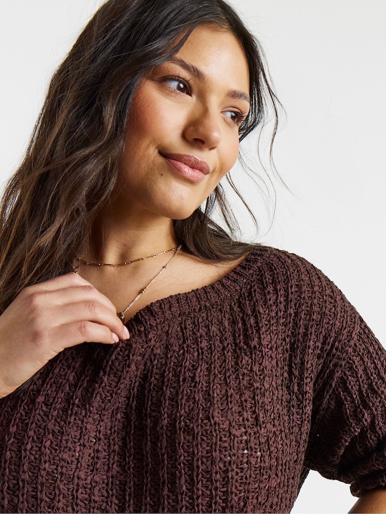 Simply Be Tape Yarn Slouchy Jumper - Imaginea 4 din 4