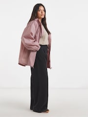 Simply Be Pink Full Zip Rain Mac Coat - Image 3 of 4
