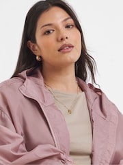 Simply Be Pink Full Zip Rain Mac Coat - Image 4 of 4
