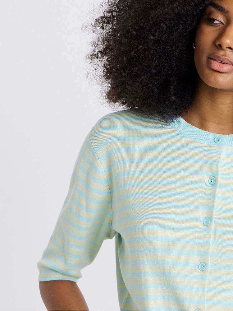 Simply Be Blue Short Sleeve Boxy Cardigan - Image 4 of 4