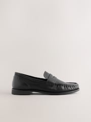 Itim - Mga Loafer na may Ruched na Katad na Forever Comfort® - Larawan 7 ng 9